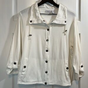 Weekends by Chico's Cotton Blend Lightweight Jacket - Size 16